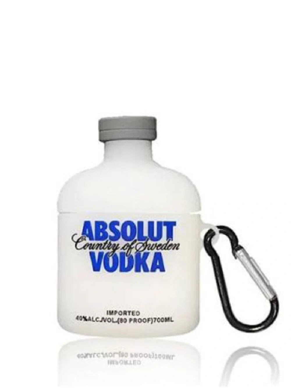 Absolut Vodka White Bottle Silicone Case with Keyring - White